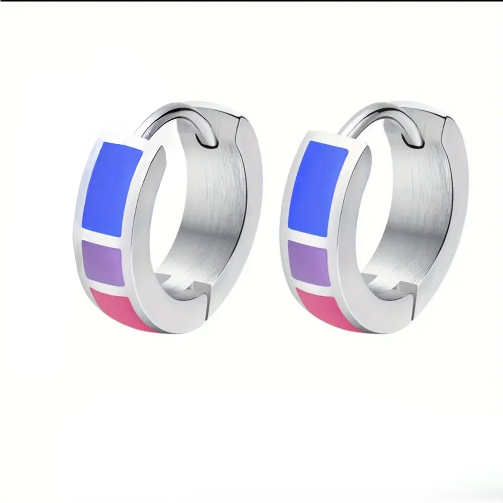 Bisexual Pride Earrings - Stainless Steel